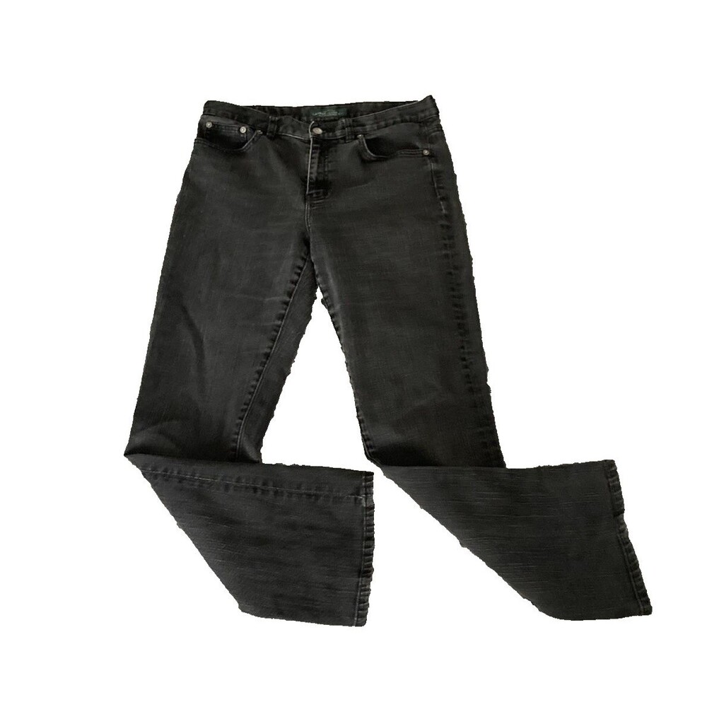 Lauren Ralph Lauren Y2K Jeans Sz 8 Black Denim Classic Bootcut Mid Rise Pockets